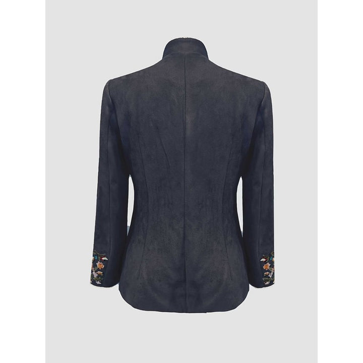 Women's Embroidered Jacket - Stand-Up Collar
