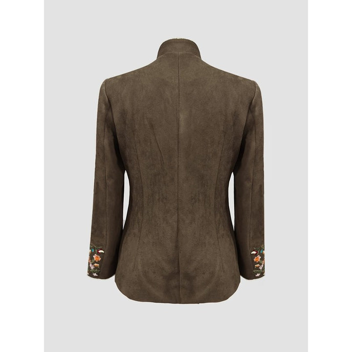 Women's Embroidered Jacket - Stand-Up Collar