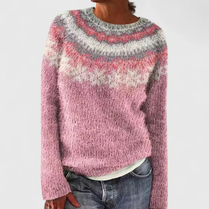 Women's Fair Isle Crew Neck Sweater - Nordic Pattern
