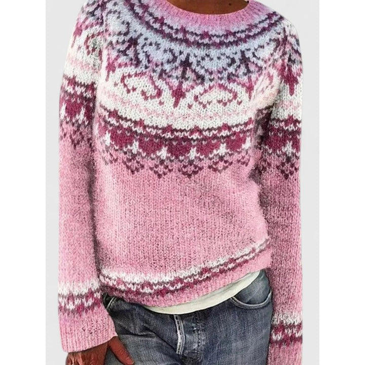 Women's Fair Isle Crew Neck Sweater - Nordic Pattern