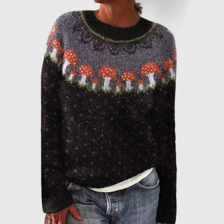 Women's Fair Isle Crew Neck Sweater - Nordic Pattern