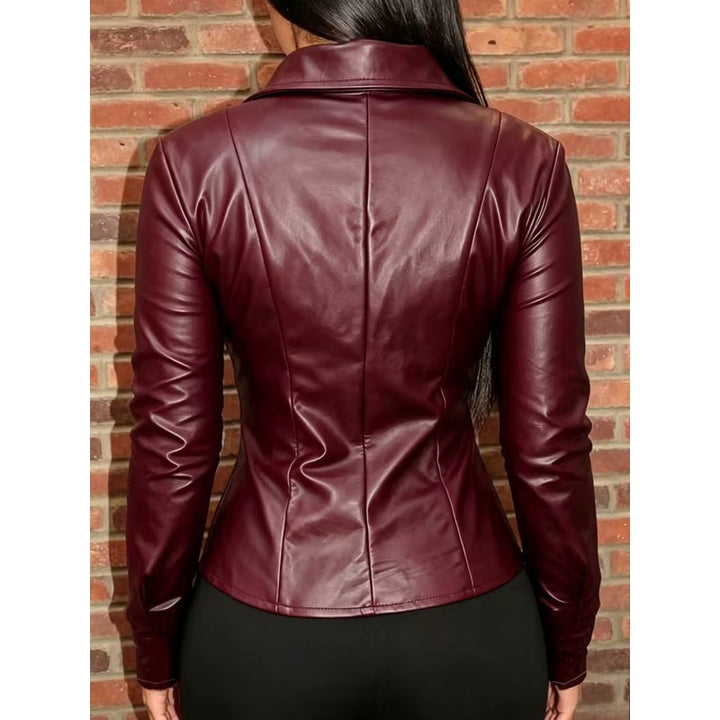Women's Fitted Cropped Jacket - Pointed Collar