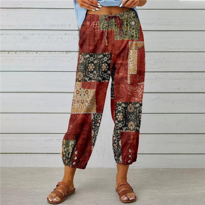 Women's Harem Pants - High Waist Elastic Ankle