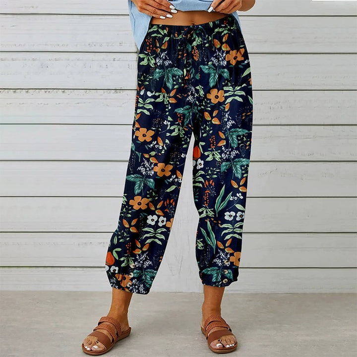 Women's Harem Pants - High Waist Elastic Ankle