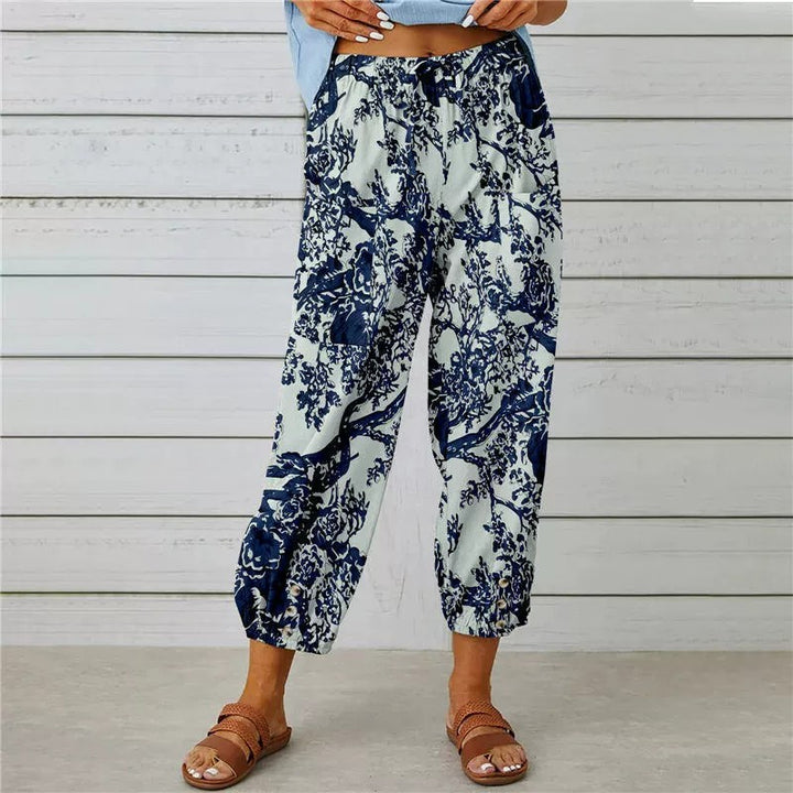 Women's Harem Pants - High Waist Elastic Ankle