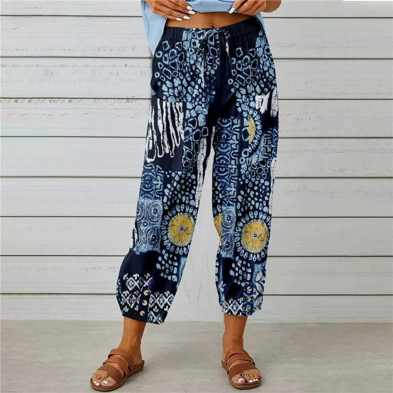 Women's Harem Pants - High Waist Elastic Ankle