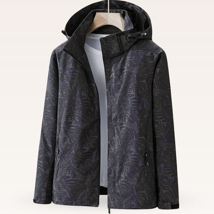 Women's Hooded Jacket - Leaf Print