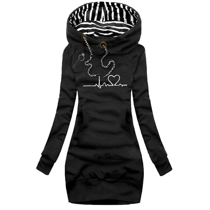 Women's Hoodie Dress - Slim Fit with Side Ruching