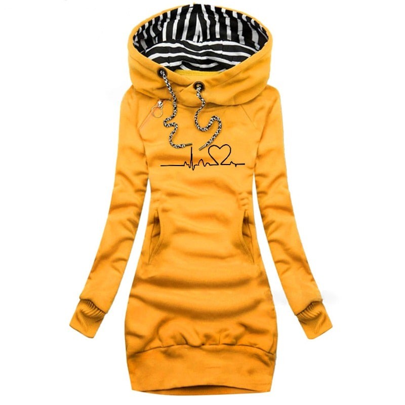 Women's Hoodie Dress - Slim Fit with Side Ruching