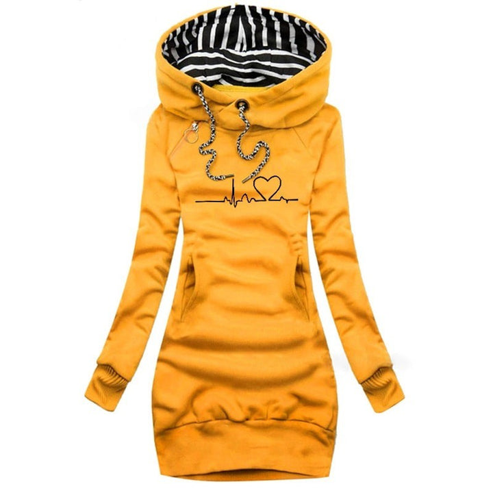 Women's Hoodie Dress - Slim Fit with Side Ruching