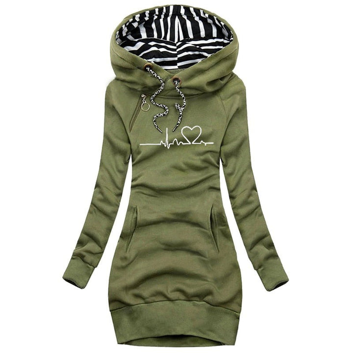 Women's Hoodie Dress - Slim Fit with Side Ruching