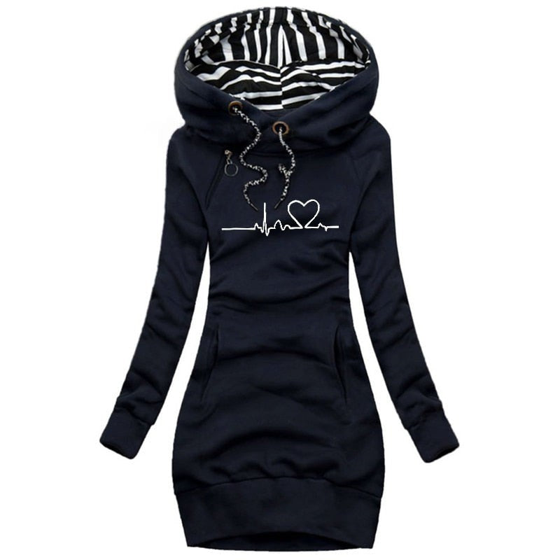 Women's Hoodie Dress - Slim Fit with Side Ruching