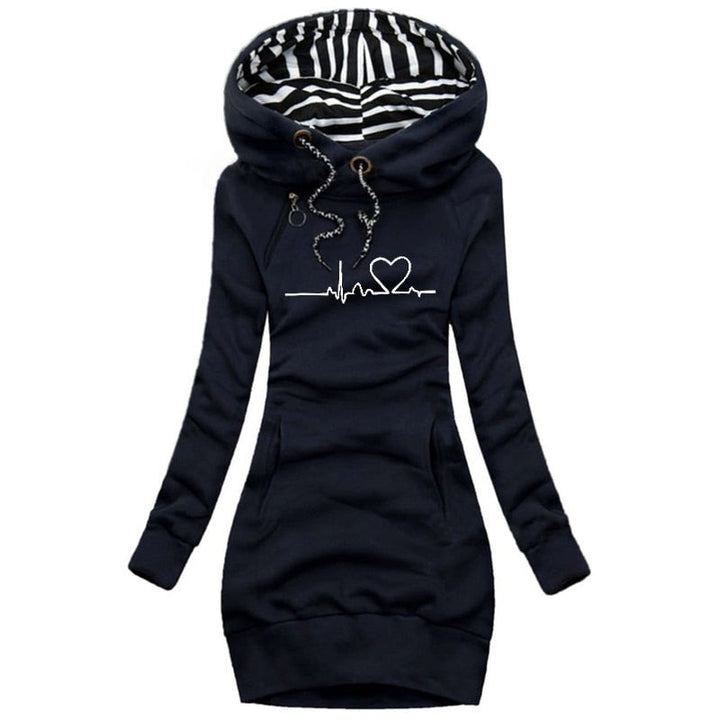 Women's Hoodie Dress - Slim Fit with Side Ruching