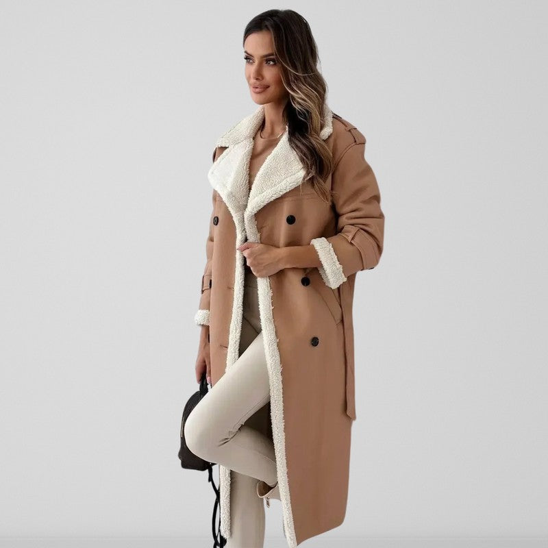 Women’s Long Double-Breasted Winter Coat