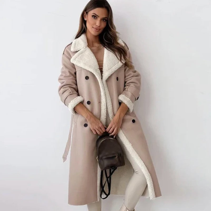 Women’s Long Double-Breasted Winter Coat