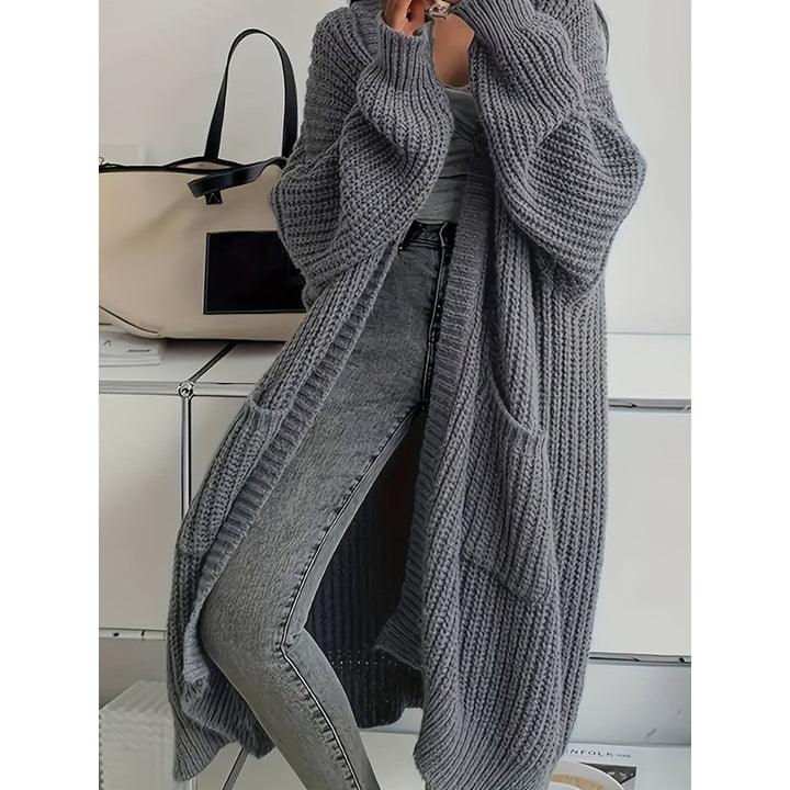 Women's Long Knit Cardigan - Open Front