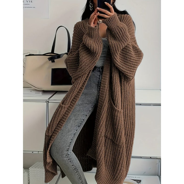 Women's Long Knit Cardigan - Open Front