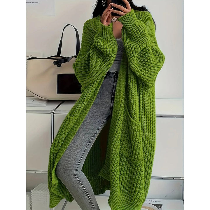 Women's Long Knit Cardigan - Open Front