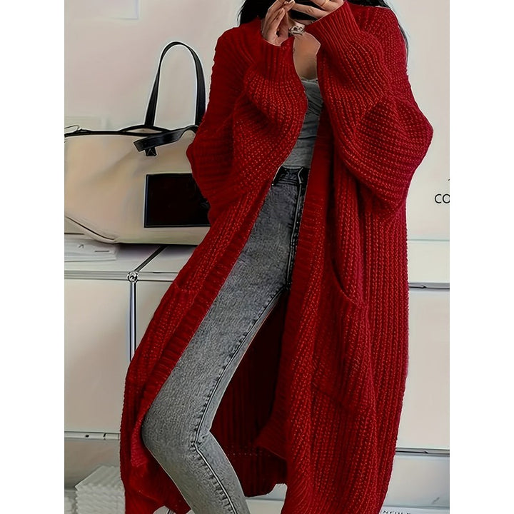 Women's Long Knit Cardigan - Open Front
