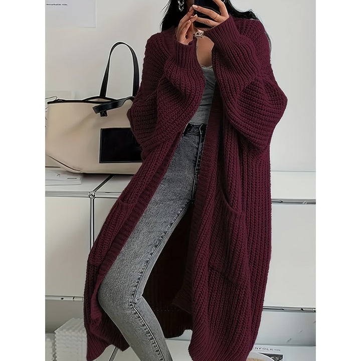 Women's Long Knit Cardigan - Open Front