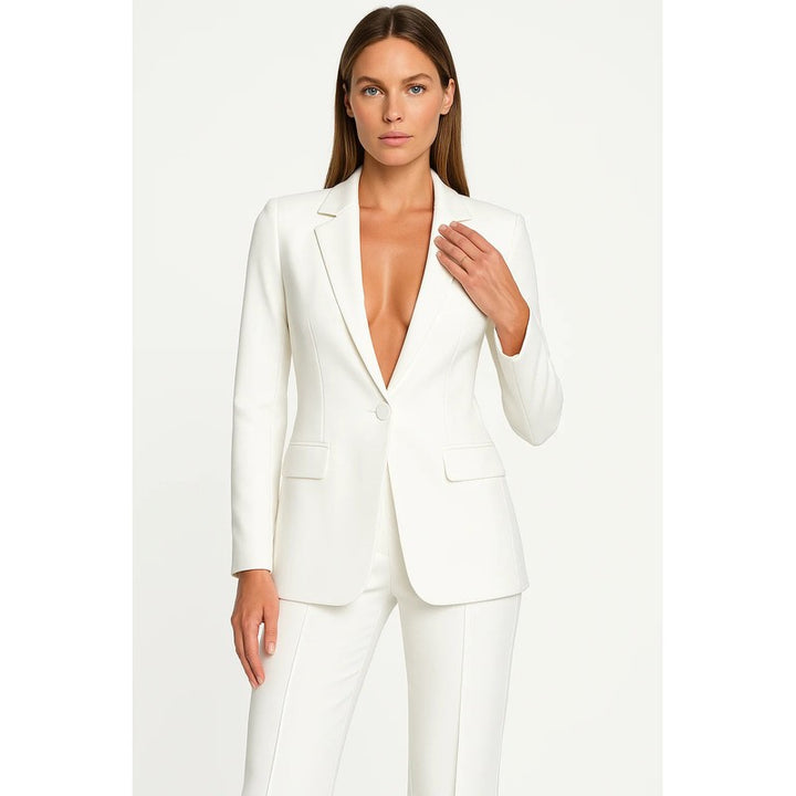 Women's Matching Blazer and Pants Set - Wide Leg