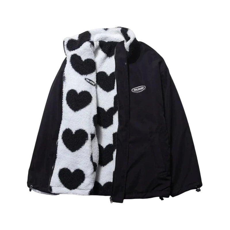 Women's Reversible Jacket - Stand Collar with Front Pockets