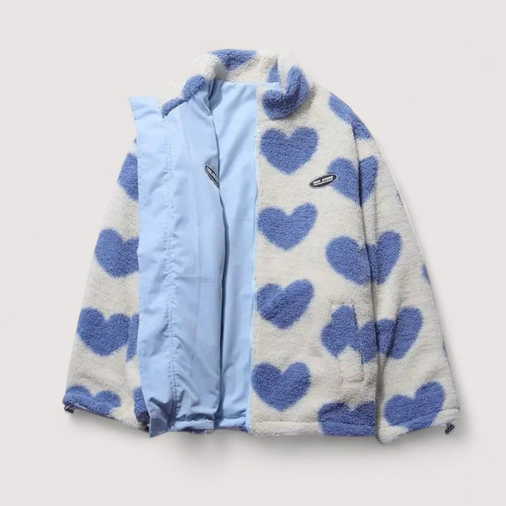 Women's Reversible Jacket - Stand Collar with Front Pockets