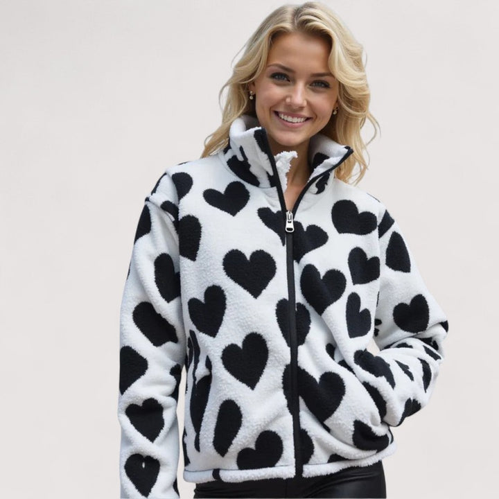 Women's Reversible Jacket - Stand Collar with Front Pockets