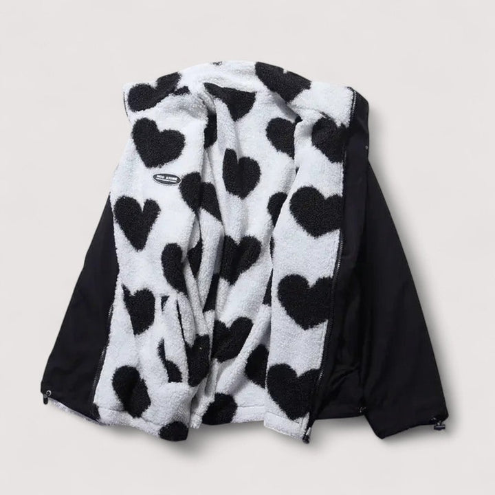 Women's Reversible Jacket - Stand Collar with Front Pockets