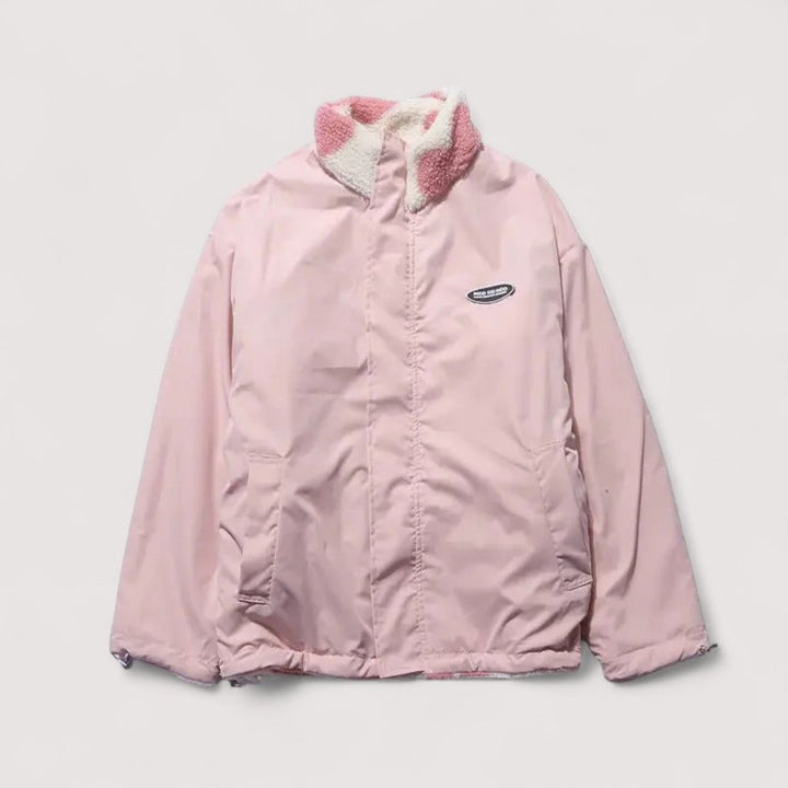 Women's Reversible Jacket - Stand Collar with Front Pockets