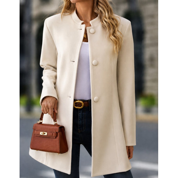 Women's Single-Breasted Coat - Stand Collar