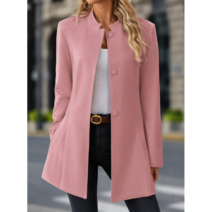 Women's Single-Breasted Coat - Stand Collar
