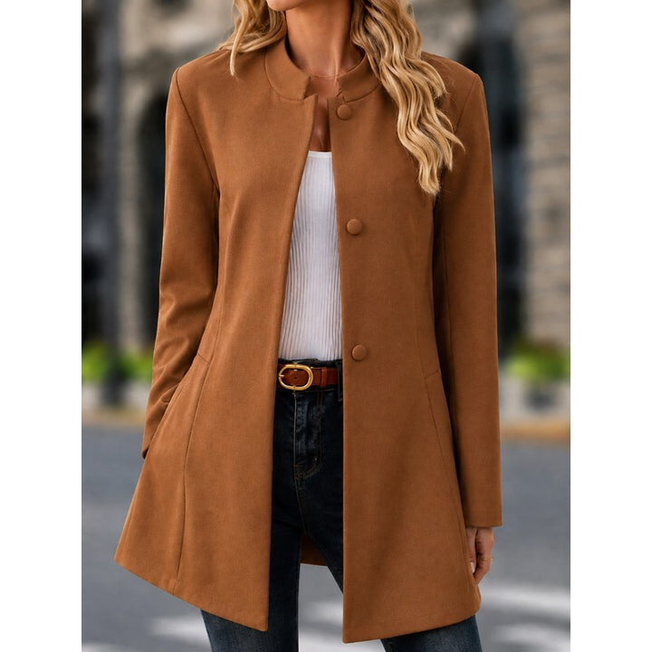 Women's Single-Breasted Coat - Stand Collar