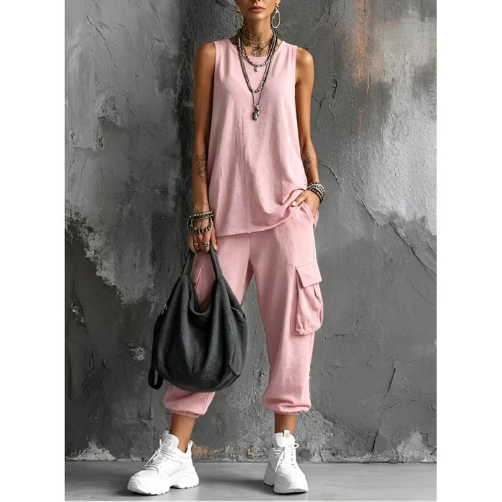 Women's Sleeveless Top and Wide Leg Pants Set