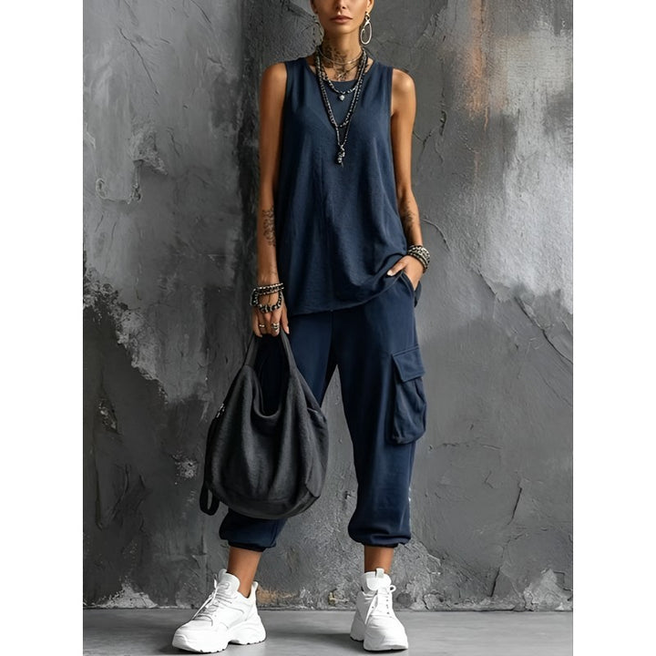Women's Sleeveless Top and Wide Leg Pants Set