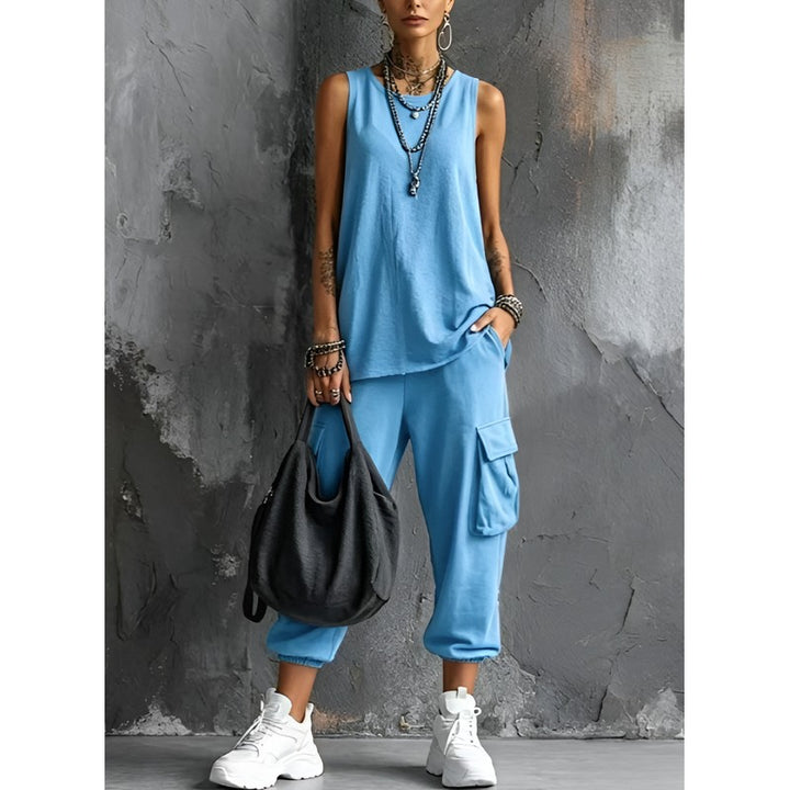 Women's Sleeveless Top and Wide Leg Pants Set