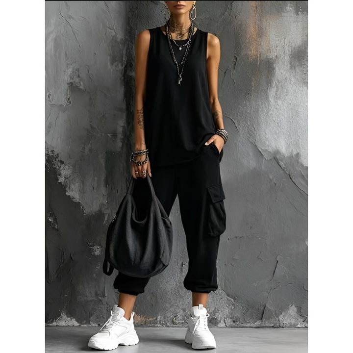 Women's Sleeveless Top and Wide Leg Pants Set