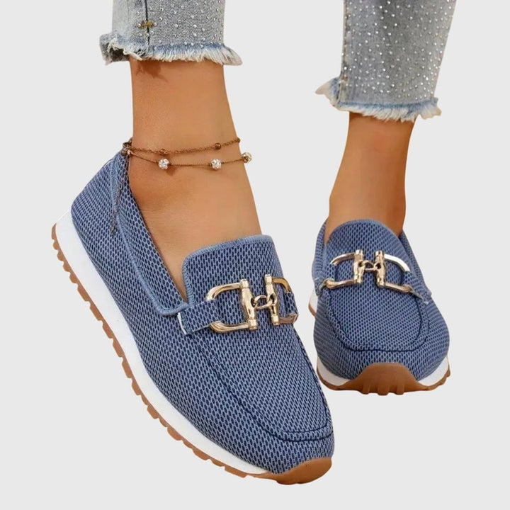 Women's Slip-On Loafer Sneakers - Gold-Tone Detail