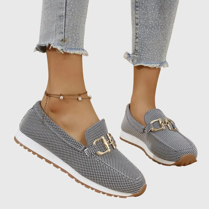 Women's Slip-On Loafer Sneakers - Gold-Tone Detail