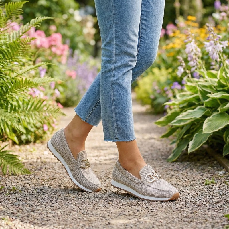 Women's Slip-On Loafer Sneakers - Gold-Tone Detail