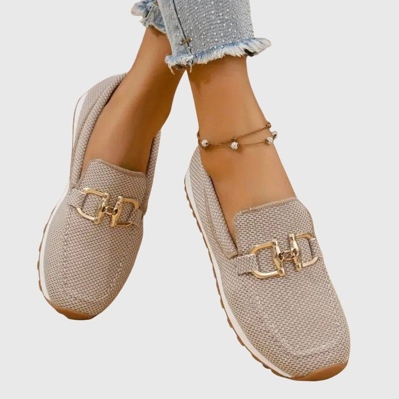 Women's Slip-On Loafer Sneakers - Gold-Tone Detail
