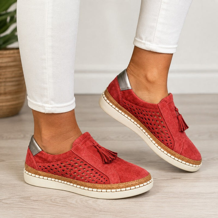 Women's Slip-On Loafers - Tassel Detail