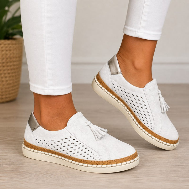 Women's Slip-On Loafers - Tassel Detail
