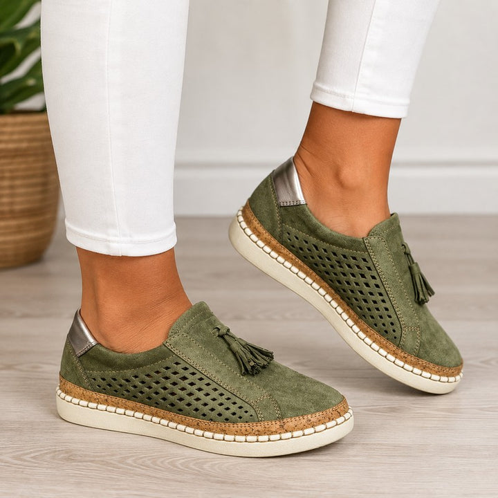 Women's Slip-On Loafers - Tassel Detail
