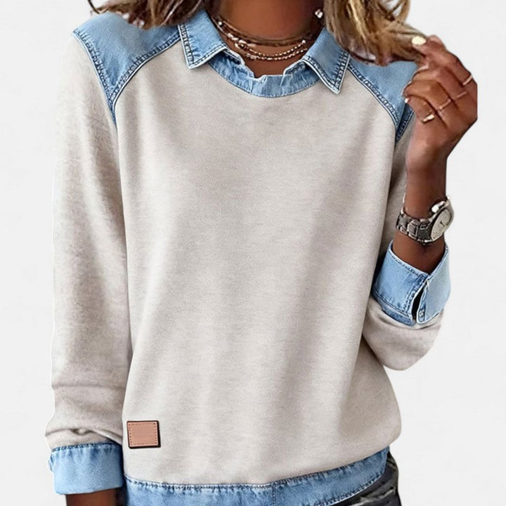 Women's Two-Tone Sweater - -Look Panels