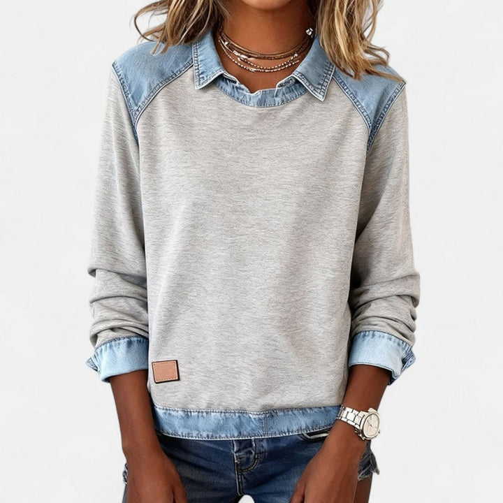 Women's Two-Tone Sweater - -Look Panels