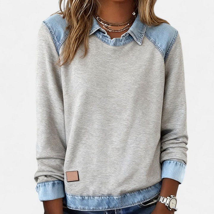 Women's Two-Tone Sweater - -Look Panels