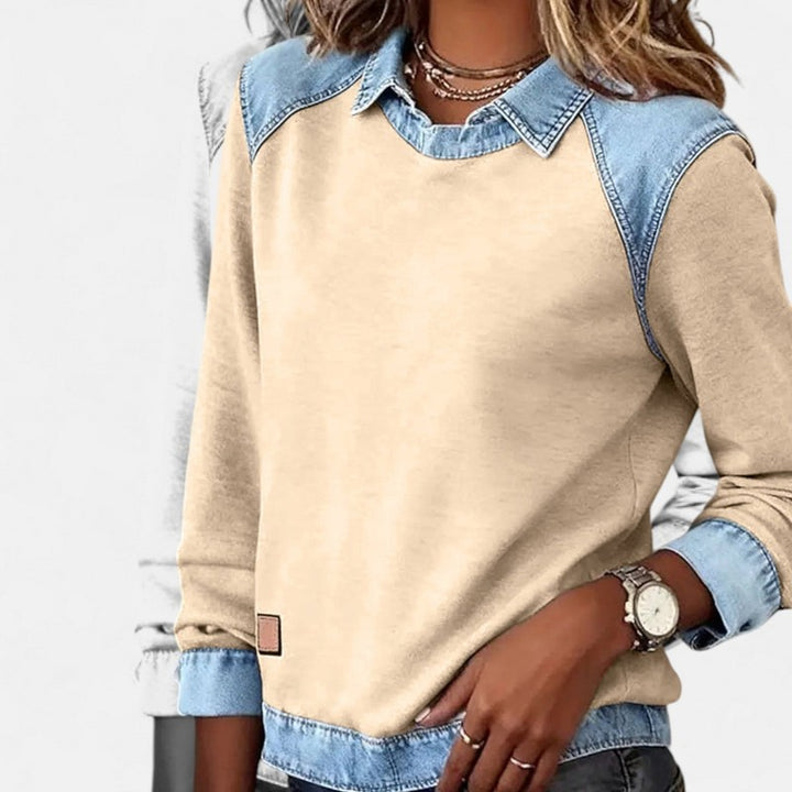 Women's Two-Tone Sweater - -Look Panels