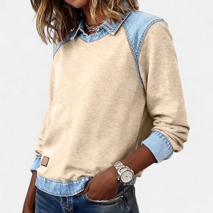 Women's Two-Tone Sweater - -Look Panels