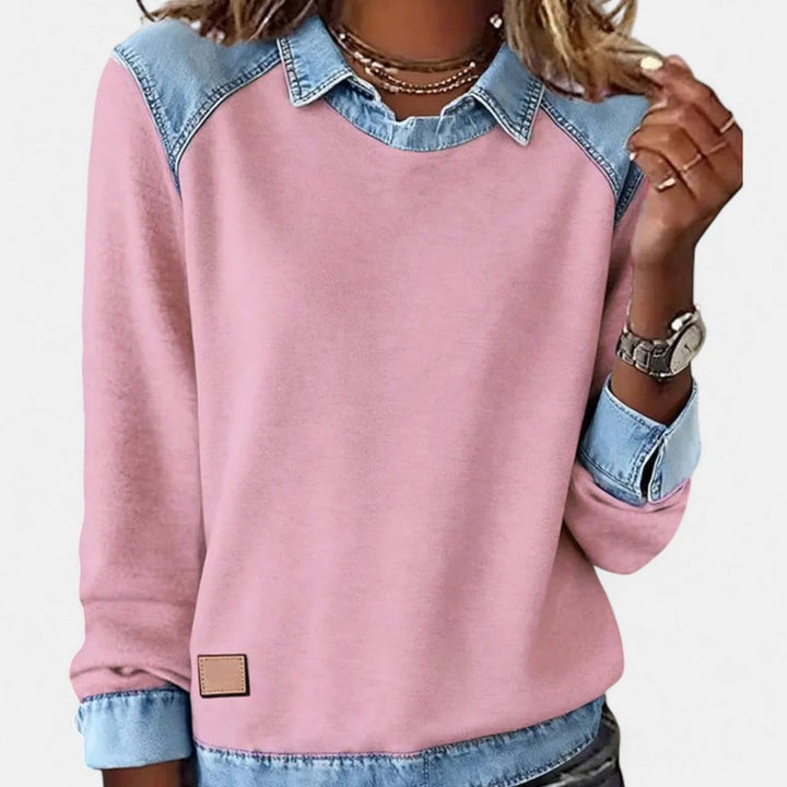 Women's Two-Tone Sweater - -Look Panels